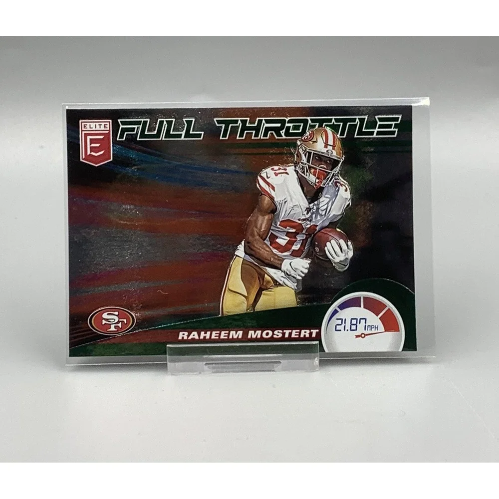 2020 Panini‎ Donruss Elite Raheem Mostert Full Throttle GREEN FOIL 49ers #3 SP